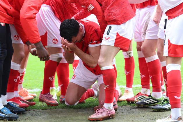 15 03 2026, xrekx, Fußball 2 Bundesliga, 1 FC Kaiserslautern Karlsruher SC v l Torjubel nach dem Tor zum celebrating the goal celebrate 3 0 durch Mahir Emreli 1 FC Kaiserslautern DFL DFB REGULATIONS PROHIBIT ANY USE OF PHOTOGRAPHS as IMAGE SEQUENCES and or QUASI VIDEO Kaiserslautern