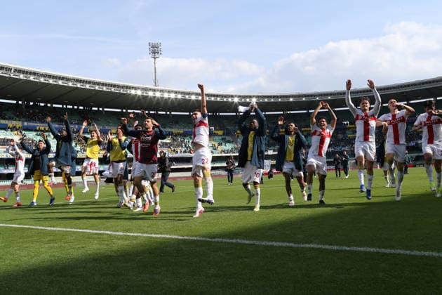 Ar Verona 15 03 2026 - campionato di calcio serie A Hellas Verona-Genoa foto Andrea Rigano Image nella foto: esultanza a fine gara Genoa 