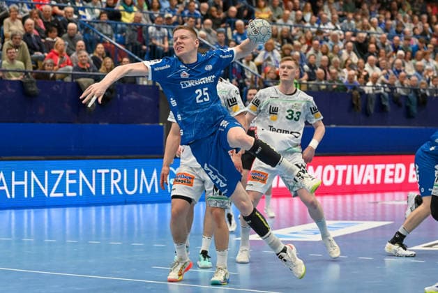 Nils Versteijnen TBV Lemgo Lippe, 25 throws TBV Lemgo Lippe vs Frisch Auf Goeppingen, Handball, 1 Bundesliga, 25 Matchday, Season 2025 2026, 15 03 2026, TBV Lemgo Lippe vs Frisch Auf Goeppingen, Handball, 1 Bundesliga, 25 Matchday, Season 2025 2026, 15 03 2026 Lemgo Copyright: xEibner-Pressefoto RobertxGertzenx EP_RGN