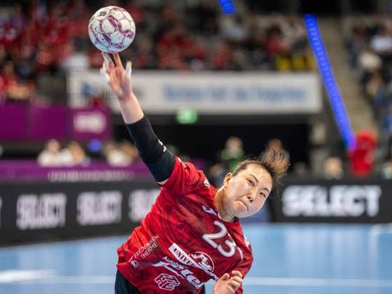Natsuki Aizawa Thueringer HC, 23 on seven-meter penalty, Thueringer HC vs HSG Blomberg Lippe, handball, DHB Pokal Haushahn Final 4, match for third place, 2025 2026 season, 15 03 2026 Thueringer HC vs HSG Blomberg Lippe, handball, DHB Pokal Haushahn Final 4, match for third place, 2025 2026 season, 15 03 2026 Stuttgart Copyright: xMichaelxSchmidt Eibner-Pressefotx EP_MST