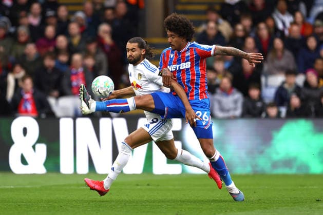 Crystal Palace gegen Leeds United 15. März 2026, London Premier League Fußball Crystal Palace gegen Leeds United Dominic Calvert Lewin von Leeds United und Chris Richards von Crystal Palace Foto Jacques Feeney Abseits London UK  Copyright: xJacquesxFeeneyx xOffsidexOffside