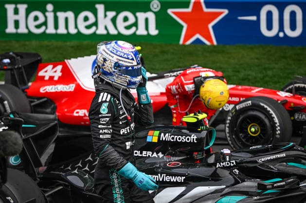 F1 Chinese Grand Prix 2026 SHANGHAI, CHINA - MARCH 15: George Russell of Mercedes-AMG Petronas Formula One Team walks out after finishing second in the 2026 Chinese Grand Prix, at the Shanghai International Circuit, in Shanghai, China, on March 15, 2026. Shanghai China  Copyright: xArturxWidakx originalFilename:widak-f1chines260315_npMe1.jpg