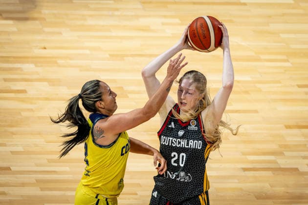 Basketball Villeurbanne 14.03.2026 Wommen™s Basketball World Cup 2026 Qualifying Tournament Kolumbien (COL) - Deutschland (GER) Frida Bühner (Deutschland, No.20) *** Basketball Villeurbanne 14 03 2026 Wommen™s Basketball World Cup 2026 Qualifying Tournament Colombia COL Germany GER Frida Bühner Germany, No 20