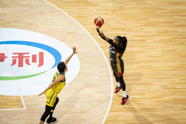 Basketball Villeurbanne 14 03 2026 Wommen™s Basketball World Cup 2026 Qualifying Tournament Colombia COL Germany GER Alexis Peterson Germany, No 01