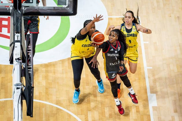 Basketball Villeurbanne 14 03 2026 Wommen™s Basketball World Cup 2026 Qualifying Tournament Colombia COL Germany GER Alexis Peterson Germany, No 01