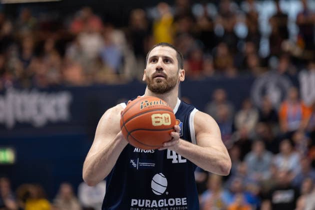 Nemanja Djurisic MBC, 42 , Syntainics MBC vs ALBA BERLIN, Basketball, 1 Bundesliga, Men, 24 Matchday, Season 2025 26, 15 03 2026 Weißenfels Stadthalle Sachsen Anhalt Germany