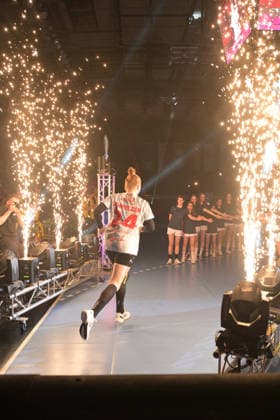 Entry into the final by Meike Schmelzer HSG Bensheim Auerbach, 24 HSG Bensheim Auerbach vs BVB Borussia Dortmund Handball, Handball, Women, DHB Pokal Haushahn Final 4, Final, Season 2025 2026, 15 03 2026 HSG Bensheim Auerbach vs BVB Borussia Dortmund Handball, Handball, Women, DHB Pokal Haushahn Final 4, Final, Season 2025 2026, 15 03 2026 Stuttgart Copyright: xEibner-Pressefoto TobiasxBaurx EP_TBR