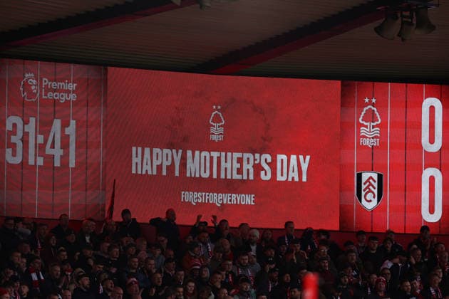 Nottingham Forest v Fulham, Premier League A Happy Mother™s Day message is displayed during the Nottingham Forest v Fulham Premier League match at the City Ground, West Bridgford, England on 15 March 2026 Credit: Ryan Crockett Every Second Media Editorial use only. All images are copyright Every Second Media Limited. No images may be reproduced without prior permission. All rights reserved. Premier League and Football League images are subject to licensing agreements with Football DataCo Limited. see https: www.football-dataco.com Copyright: xIMAGO EveryxSecondxMediax ESM-1859-0040 RyanxCrockettx xEveryxSecondxMediax