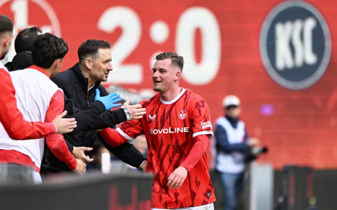 Soccer 2 Bundesliga Season 2025 26 1 FC Kaiserslautern 15 03 2026 Fritz Walter Stadion 1 FC Kaiserslautern fck Karlsruher SC ksc 3 0 Sports director Marcel KLOS, left Marlon RITTER 1 FC Kaiserslautern 1 FC Kaiserslautern