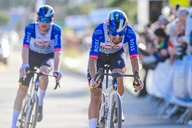 Paris Nice 2026 Stage 8 NICE, FRANCE - MARCH 15 : Martinez Daniel Felipe (COL) of Red Bull BORA Hansgrohe at the finish line during stage 8 of the 84th edition of Paris - Nice an UCI World Tour 2.UWT cycling road race stage for Men Elite of 145 km with start in Nice and finish in Nice on March 15, 2026 in Nice, France, 15 03 2026 ( Motordriver Guy De Vuyst - Nice France  Copyright: xNicoxVereeckenx