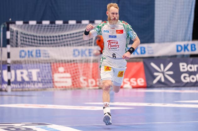 15 03 2026, Handball, HBL, Bergischer HC SC Magdeburg, Mitsubishi Electric HALLE Düsseldorf Matthias Musche SC Magdeburg 06 cheering North Rhine-Westphalia Germany