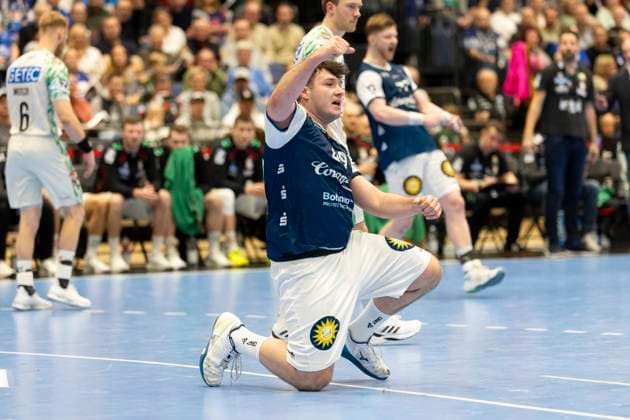 Bergischer HC vs SC Magdeburg, 15 03 2026 DUESSELDORF, GERMANY MARCH 15 Elias Scholtes 4, Bergischer HC during the HBL Bundesliga match between Bergischer HC vs SC Magdeburg at Mitsubishi Electric HALLE on Matchday 25 March 15, 2026 in Duesseldorf, Germany Copyright: xBEAUTIFULxSPORTS KennyxBeelex