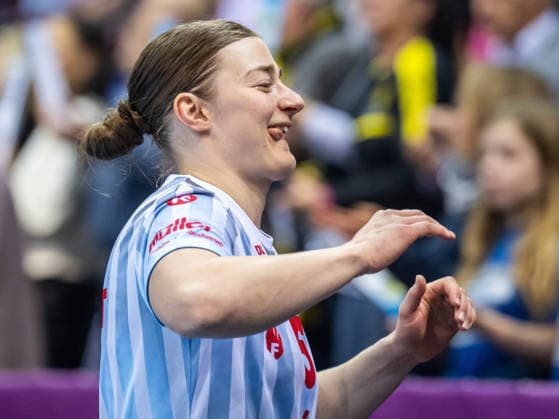 Isabell Hurst HSG Bensheim Auerbach, 05 before the game, HSG Bensheim Auerbach vs Borussia Dortmund, Handball, DHB Pokal Haushahn Final 4, Final, Season 2025 2026, 15 03 2026 HSG Bensheim Auerbach vs Borussia Dortmund, Handball, DHB Pokal Haushahn Final 4, Final, Season 2025 2026, 15 03 2026 Stuttgart Copyright: xMichaelxSchmidt Eibner-Pressefotx EP_MST