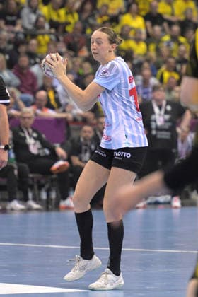 Matilda Ehlert HSG Bensheim Auerbach, 10 am with ball HSG Bensheim Auerbach vs BVB Borussia Dortmund Handball, Handball, Women, DHB Pokal Haushahn Final 4, Final, Season 2025 2026, 15 03 2026 HSG Bensheim Auerbach vs BVB Borussia Dortmund Handball, Handball, Women, DHB Pokal Haushahn Final 4, Final, Season 2025 2026, 15 03 2026 Stuttgart Copyright: xEibner-Pressefoto TobiasxBaurx EP_TBR