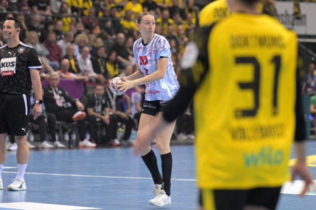 Matilda Ehlert HSG Bensheim Auerbach, 10 am with ball HSG Bensheim Auerbach vs BVB Borussia Dortmund Handball, Handball, Women, DHB Pokal Haushahn Final 4, Final, Season 2025 2026, 15 03 2026 HSG Bensheim Auerbach vs BVB Borussia Dortmund Handball, Handball, Women, DHB Pokal Haushahn Final 4, Final, Season 2025 2026, 15 03 2026 Stuttgart Copyright: xEibner-Pressefoto TobiasxBaurx EP_TBR