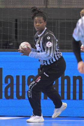 Vanessa Fehr HSG Bensheim Auerbach, 16 in goal with ball HSG Bensheim Auerbach vs BVB Borussia Dortmund Handball, Handball, Women, DHB Pokal Haushahn Final 4, Final, Season 2025 2026, 15 03 2026 HSG Bensheim Auerbach vs BVB Borussia Dortmund Handball, Handball, Women, DHB Pokal Haushahn Final 4, Final, Season 2025 2026, 15 03 2026 Stuttgart Copyright: xEibner-Pressefoto TobiasxBaurx EP_TBR