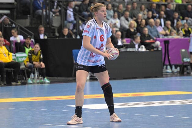 Nina Engel HSG Bensheim Auerbach, 06 at 7 meters HSG Bensheim Auerbach vs BVB Borussia Dortmund Handball, Handball, Women, DHB Cup Haushahn Final 4, Final, Season 2025 2026, 15 03 2026 HSG Bensheim Auerbach vs BVB Borussia Dortmund Handball, Handball, Women, DHB Cup Haushahn Final 4, Final, Season 2025 2026, 15 03 2026 Stuttgart Copyright: xEibner-Pressefoto TobiasxBaurx EP_TBR