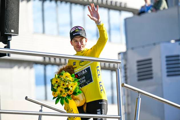 Paris Nice 2026 Stage 8 NICE, FRANCE - MARCH 15 : Vingegaard Jonas (DEN) of Team Visma Lease a Bike on the podium during stage 8 of the 84th edition of Paris - Nice an UCI World Tour 2.UWT cycling road race stage for Men Elite of 145 km with start in Nice and finish in Nice on March 15, 2026 in Nice, France, 15 03 2026 ( Motordriver Guy De Vuyst - Nice France  Copyright: xNicoxVereeckenx