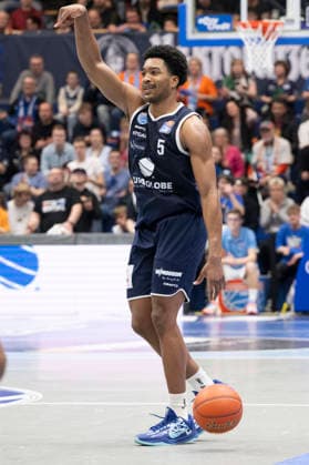 EasyCredit Basketball Bundesliga 2025 2026 Syntainics MBC vs Alba Berlin Weissenfels, Germany 15 March 2026 In the picture Marcus Foster Weissenfels gestures, gestures, gestures, Weissenfels Stadthalle Weissenfels Saxony Anhalt Germany