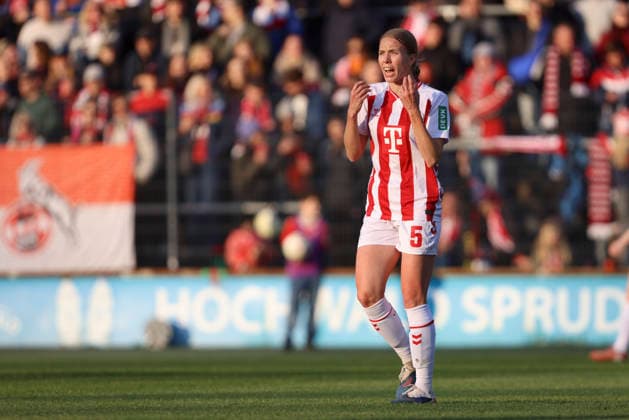 Celina Degen 1 FC Köln gestures, gestures during the Woman Bundesliga match between 1 FC Köln and Bayern Munich, Franz Kremer Stadion on March 15 in Cologne, Germany Photo by Oliver Kaelke DeFodi Images Celina Degen 1 FC Köln gestures during the Woman Bundesliga match between 1 FC Köln and Bayern Munich at Franz Kremer Stadion on March 15, 2026 in Cologne, Germany Photo by Oliver Kaelke DeFodi Images DFL regulations prohibit any use of photographs as image sequences and or quasi video Photo by Oliver Kaelke DeFodi Images