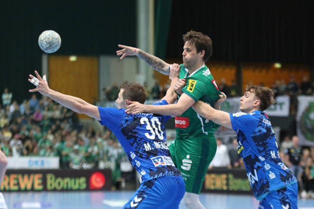 Handball DAIKIN HBL, SC DHfK Leipzig TVB Stuttgart 15 03 2026 Dean Bombac 67, SC DHfK Leipzig Handball, DAIKIN HBL, 1 Bundesliga, Season 2025 2026, 25 Matchday SC DHfK Leipzig vs TVB Stuttgart on 15 03 2026 at the Quarterback Immobilien Arena Leipzig Copyright: xBEAUTIFULxSPORTS JanxKaeferx