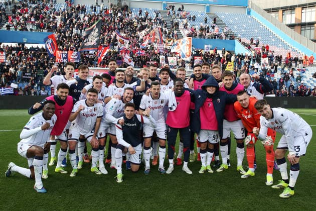 Bologna™s final exultation during the Serie A soccer match between Sassuolo and Bologna at the Mapei Stadium Citta™ del Tricolore in Reggio Emilia - sunday, March 15, 2026. - Soccer .  Copyright: xGiannixSantandrea LaPressex