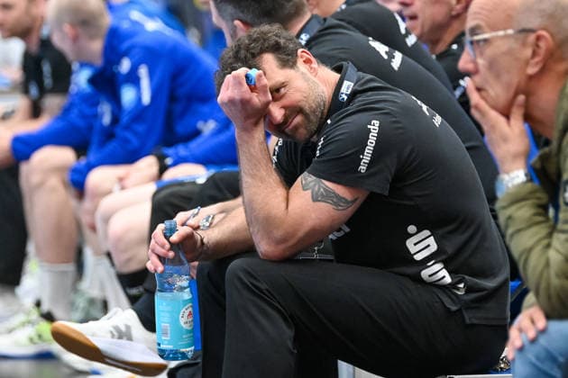 Florian Kehrmann TBV Lemgo Lippe, Coach stunned, perplexed TBV Lemgo Lippe vs Frisch Auf Goeppingen, Handball, 1 Bundesliga, 25 Matchday, Season 2025 2026, 15 03 2026, TBV Lemgo Lippe vs Frisch Auf Goeppingen, Handball, 1 Bundesliga, 25 Matchday, Season 2025 2026, 15 03 2026 Lemgo Copyright: xEibner-Pressefoto RobertxGertzenx EP_RGN