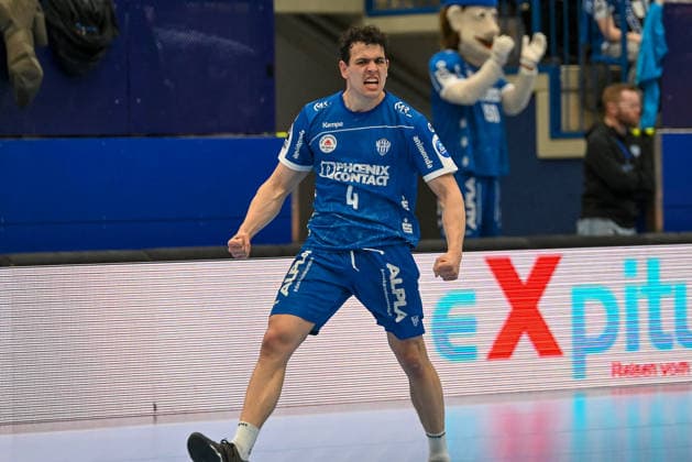 Samuel Zehnder TBV Lemgo Lippe, 04 cheers TBV Lemgo Lippe vs Frisch Auf Goeppingen, Handball, 1 Bundesliga, 25 Matchday, Season 2025 2026, 15 03 2026, TBV Lemgo Lippe vs Frisch Auf Goeppingen, Handball, 1 Bundesliga, 25 Matchday, Season 2025 2026, 15 03 2026 Lemgo Copyright: xEibner-Pressefoto RobertxGertzenx EP_RGN
