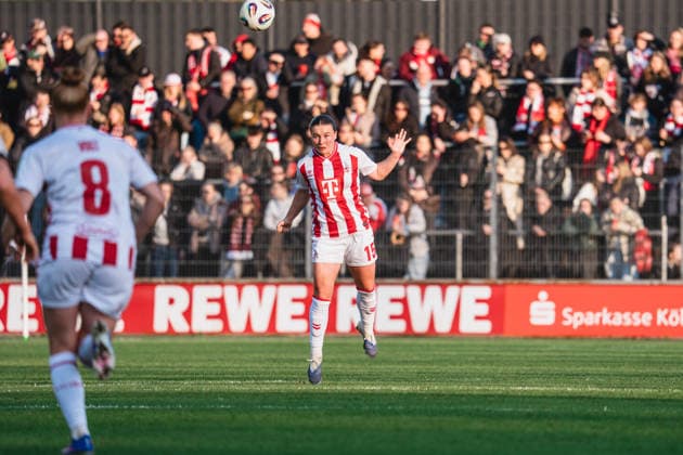 Amelie Bohnen 1 FC Koeln, 15 clears by head 1 FC Cologne vs FC Bayern Munich, Football, Google Pixel Womens Bundesliga, Matchday 20, Season 2025 26, 15 03 2026, 1 FC Cologne vs FC Bayern Munich, Football, Google Pixel Womens Bundesliga, Matchday 20, Season 2025 26, 13 03 2026 Cologne Copyright: xEibner-Pressefoto LukasxBaldygax EP_LBA