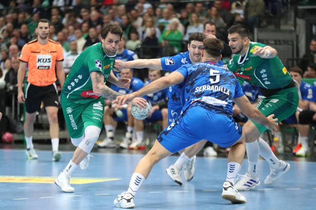 Handball DAIKIN HBL, SC DHfK Leipzig TVB Stuttgart 15 03 2026 Dean Bombac 67, SC DHfK Leipzig Handball, DAIKIN HBL, 1 Bundesliga, Season 2025 2026, 25 Matchday SC DHfK Leipzig vs TVB Stuttgart on 15 03 2026 at the Quarterback Immobilien Arena Leipzig Copyright: xBEAUTIFULxSPORTS JanxKaeferx
