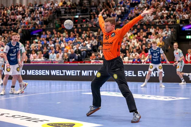 15 03 2026, Handball, HBL, Bergischer HC SC Magdeburg, Mitsubishi Electric HALLE Düsseldorf Goalkeeper Lukas Diedrich BHC 16 North Rhine-Westphalia Germany