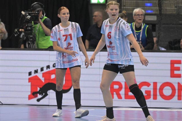 Jule Polsz HSG Bensheim Auerbach, 71 and Nina Engel HSG Bensheim Auerbach, 06 HSG Bensheim Auerbach vs BVB Borussia Dortmund Handball, Handball, Women, DHB Pokal Haushahn Final 4, Final, Season 2025 2026, 15 03 2026 HSG Bensheim Auerbach vs BVB Borussia Dortmund Handball, Handball, Women, DHB Pokal Haushahn Final 4, Final, Season 2025 2026, 15 03 2026 Stuttgart Copyright: xEibner-Pressefoto TobiasxBaurx EP_TBR