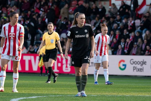COLOGNE, GERMANY - MARCH 15: Georgia Stanway (31 FC Bayern München) during the Google Pixel Frauen-Bundesliga between 1. FC Köln and FC Bayern München at Stadion an der Hafenstraße on March 15, 2026 in Cologne, Germany. ?Photo by Qianru Zhang Press Photo) Copyright: xQianruxZhang SPPx Sportspressphoto_SPR110656
