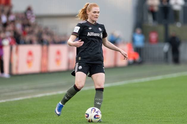 Stine Ballisager 3 FC Bayern Muenchen am Ball, 1 FC Koeln Frauen vs FC Bayern Muenchen Frauen, Fußball, Google Pixel Frauen Bundesliga, 20 Spieltag, 2025 2026, 15 03 2026 DFB regulations prohibit any use of photographs as image sequences and or quasi video Koeln Nordrhein Westfalen Germany Copyright: xkolbert-press MarkusxVerwimpx