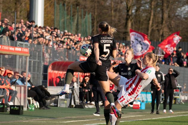 COLOGNE, GERMANY - MARCH 15: Magdalena Eriksson (5 FC Bayern München) during the Google Pixel Frauen-Bundesliga between 1. FC Köln and FC Bayern München at Stadion an der Hafenstraße on March 15, 2026 in Cologne, Germany. ?Photo by Qianru Zhang Press Photo) Copyright: xQianruxZhang SPPx Sportspressphoto_SPR110665