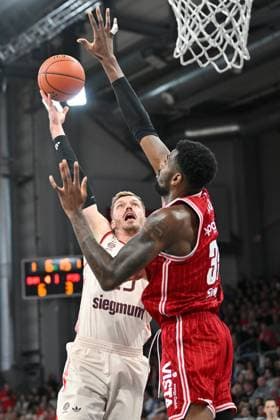 BAMBERG 15 03 2026 Basketball easycredit 1 Basketball Bundesliga 24 Matchday Bamberg Baskets vs FC Bayern Munich Basketball Andreas Obst 13, FC Bayern Munich vs Ejofor Onu 35, Bamberg Baskets Bamberg Baskets vs FC Bayern Munich Basketball