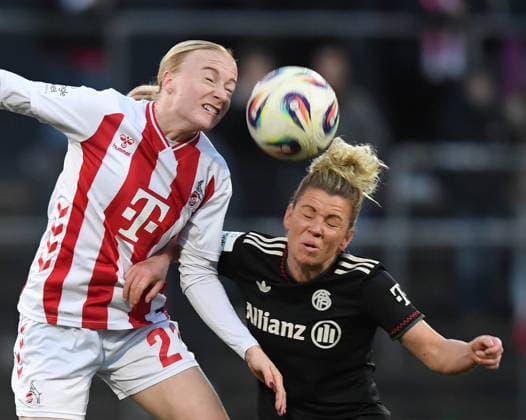 15.03.2026, xophax, Fussball ; Frauen Bundesliga Google Pixel Frauen - Bundesliga 25 26. Linda Dallmann ( Bayern München ), rechts und Anna Gerhardt , Lin ks ( 1.FC Köln ) (DFL DFB REGULATIONS PROHIBIT ANY USE OF PHOTOGRAPHS as IMAGE SEQUENCES and or QUASI-VIDEO) Koeln *** 15 03 2026, xophax, Fußball Frauen Bundesliga Google Pixel Frauen Bundesliga 25 26 Linda Dallmann Bayern München , right and Anna Gerhardt , Lin ks 1 FC Köln DFL DFB REGULATIONS PROHIBIT ANY USE OF PHOTOGRAPHS as IMAGE SEQUENCES and or QUASI VIDEO Koeln