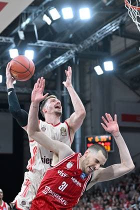 BAMBERG 15 03 2026 Basketball easycredit 1 Basketball Bundesliga 24 Matchday Bamberg Baskets vs FC Bayern Munich Basketball Andreas Obst 13, FC Bayern Munich vs Daniel Keppeler 31, Bamberg Baskets Bamberg Baskets vs FC Bayern Munich Basketball