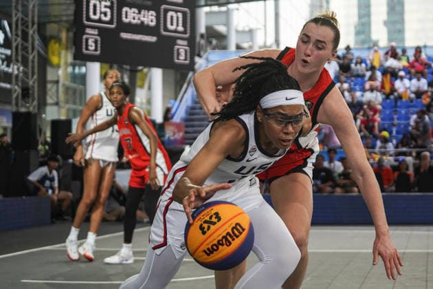 FIBA 3x3 Champions Cup 2026 Allisha Gray of the United States competes against Paige Crozon of Canada during the Women s FIBA Basketball 3x3 Champions Cup 2026 third place match between the Netherlands and Serbia in Bangkok, Thailand, on March 15, 2026. Bangkok Bangkok Thailand  Copyright: xAnusakxLaowilasx originalFilename:laowilas-notitle260315_npsdH.jpg