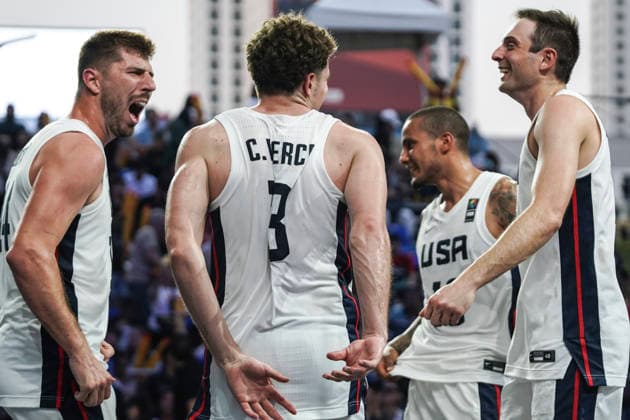 FIBA 3x3 Champions Cup 2026 Riley Battin, Caden Pierce, James Parrott, and Justin Pierce of the United States celebrate after winning the Men s FIBA Basketball 3x3 Champions Cup 2026 final match against Spain in Bangkok, Thailand, on March 15, 2026. Bangkok Bangkok Thailand  Copyright: xAnusakxLaowilasx originalFilename:laowilas-notitle260315_npqNT.jpg