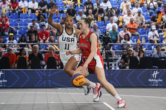 FIBA 3x3 Champions Cup 2026 Naz Hillmon of the United States competes against Paige Crozon of Canada during the Women s FIBA Basketball 3x3 Champions Cup 2026 third place match between the Netherlands and Serbia in Bangkok, Thailand, on March 15, 2026. Bangkok Bangkok Thailand  Copyright: xAnusakxLaowilasx originalFilename:laowilas-notitle260315_npMO8.jpg