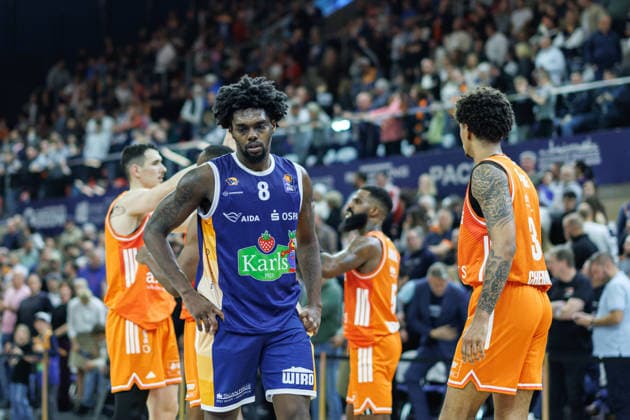 STOCK SEAWOLVES, 08 , GER, Rostock Seawolves vs NINERS Chemnitz, easycredit BBL, Basketball, Bundesliga, 24 Matchday, Season 2025 2026, 15 03 2026 GER, Rostock Seawolves vs NINERS Chemnitz, easycredit BBL, Basketball, Bundesliga, 24 Matchday, Season 2025 2026, 15 03 2026 Rostock Copyright: xEibner-Pressefoto DenverxEhrlichx EP_DEH