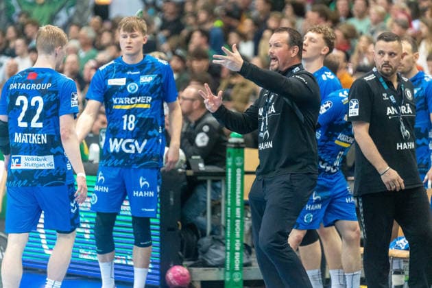 Misha Kaufmann TVB Stuttgart, Head Coach drives his team from the sidelines SC DHfK Leipzig vs TVB Stuttgart, Handball, 1 Handball Bundesliga, 25 Matchday, Season 2025 2026, 15 03 2026 SC DHfK Leipzig vs TVB Stuttgart, Handball, 1 Handball Bundesliga, 25 Matchday, Season 2025 2026, 15 03 2026 Leipzig Copyright: xEibner-Pressefoto PiaxSchindlerx EP_PSR