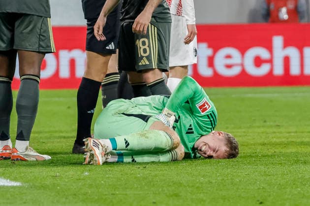Matheo Raab 1 FC Union Berlin, 31 injured on the ground , Germany, Football, 1 Bundesliga, Matchday 26, 2025 2026, SC Freiburg vs 1 FC Union Berlin, 15 03 2026, Freiburg im Breisgau Europa Park Stadion Germany Copyright: xGrantxHubbsx