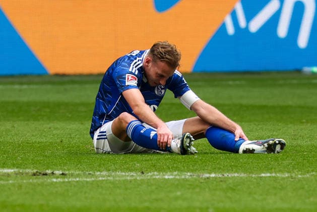 Gelsenkirchen, Germany, 15 03 26, Timo Becker FC Schalke 04 disappointed during the match of the 2 Bundesliga between FC Schalke 04 Hannover 96 at the Veltins Arena in Gelsenkirchen Photo by Joachim Bywaletz DFB DFL REGULATIONS PROHIBIT ANY USE OF PHOTOGRAPHS AS IMAGE SEQUENCES AND OR QUASI VIDEO Copyright: JoachimxBywaletz xJB-Sportfoto