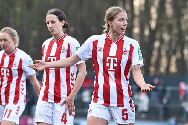 Germany Google Pixel Womens Bundesliga 2025 2026 Matchday 16, 1 FC Köln vs FC Bayern Munich Sunday, 15 03 2026 Franz Kremer Stadium, North Rhine-Westphalia Celina Degen 1 FC Köln Women, 5 annoyed about the game after the first half Copyright: xSümeyyexAkcöltekinx