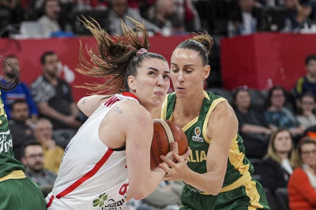 Turkiye v Australia - FIBA Women s World Cup Qualifiers ISTANBUL, TURKIYE - MARCH 15: Ayse Cora Yamaner (8) of Turkiye in action against Steph Talbot (6) of Australia during the FIBA Women s World Cup Qualifiers Group C match between Turkiye and Australia at the Basketball Development Center in Istanbul, Turkiye on March 15, 2026. Beyza Comert Anadolu Istanbul Turkey. Editorial use only. Please get in touch for any other usage.  Copyright: x2026xAnadoluxBeyzaxComertx