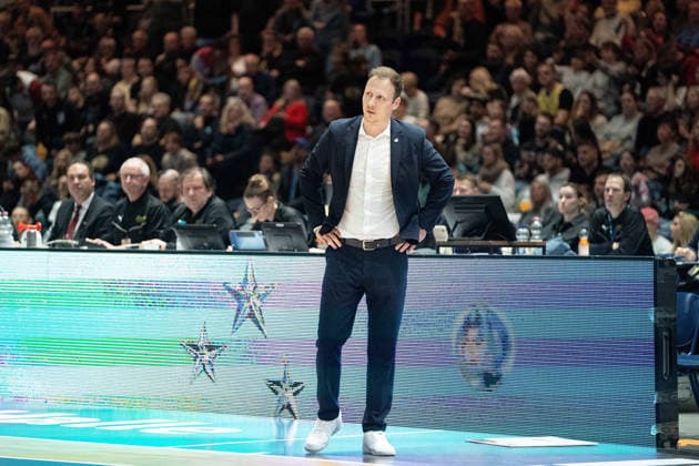 Jacques Schneider Head Coach VET CONCEPT Gladiators Trier GER, Basketball Loewen Braunschweig vs VET CONCEPT Gladiators Trier, Basketball, easyCredit BBL, Week 24, Season 2025 26, 15 03 2026 GER, Basketball Loewen Braunschweig vs VET CONCEPT Gladiators Trier, Basketball, easyCredit BBL, Week 24, Season 2025 26, 15 03 2026 Braunschweig Copyright: xEibner-Pressefoto DanielxREINELTx EP_DRT