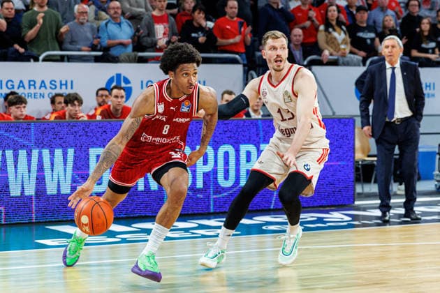 Demarcus Demonia BMA365 Bamberg Baskets, 08 , Andreas Obst FC Bayern Muenchen Basketball, 13 , BMA365 Bamberg Baskets vs FC Bayern Muenchen Basketball, Basketball, easyCredit BBL, 24 Matchday, 15 03 2026 BMA365 Bamberg Baskets vs FC Bayern Muenchen Basketball, Basketball, easyCredit BBL, 24 Matchday, 15 03 2026 Bamberg Copyright: xEibner-Pressefoto G.xSantemizx EP_EER