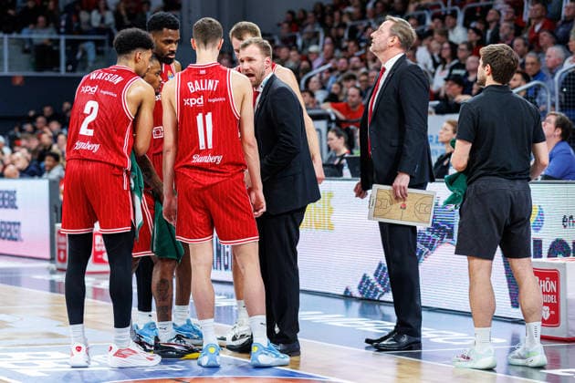 Team, Mannschaft, Anton Gavel BMA365 Bamberg Baskets, Coach , BMA365 Bamberg Baskets vs FC Bayern Muenchen Basketball, Basketball, easyCredit BBL, 24 Matchday, 15 03 2026 BMA365 Bamberg Baskets vs FC Bayern Muenchen Basketball, Basketball, easyCredit BBL, 24 Matchday, 15 03 2026 Bamberg Copyright: xEibner-Pressefoto G.xSantemizx EP_EER